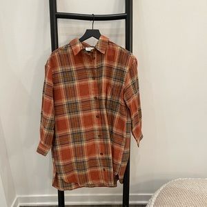 Red Dress Burnt Orange Plaid Dress in size small. Never worn!